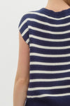 Navy Stripe Knit Top