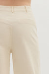 Ecru High Waist Wide Ankle Pants