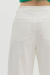 Off White Mid Rise Wide Ankle Pants