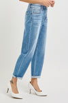 Risen High Rise Crop Mild Barrel Jeans PGA21024