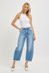 Risen High Rise Crop Mild Barrel Jeans PGA21024