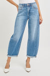 Risen High Rise Crop Mild Barrel Jeans PGA21024