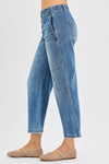 Risen Slouchy Crop Barrel Twisted Seams Button Fly Jeans PGC21402