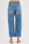 Risen Slouchy Crop Barrel Twisted Seams Button Fly Jeans PGC21402