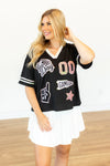 Game Day Black Jersey w/Iridescent Sequins