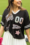 Game Day Black Jersey w/Iridescent Sequins