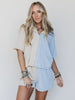 Bone Sky Color Block Short Set