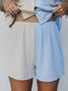 Bone Sky Color Block Short Set