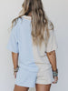 Bone Sky Color Block Short Set