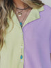 Lime Lilac Color Block Short Set