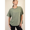 Olive Washed Boxy Tee