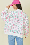 Floral Oversized Quilted Bomber Jacket