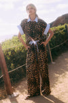 Leopard Printed Shirt Wide Leg Pants Set