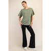 Olive Washed Boxy Tee