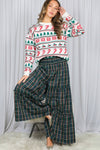 Maxi Tiered Wide Leg Palazzo Plaid Pants VP73052A