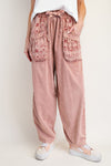 Dried Rose Mineral Twill Barrel Pants