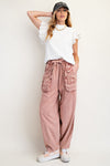 Dried Rose Mineral Twill Barrel Pants