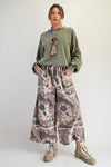 Faded Olive Washed Terry Camo Pants