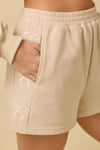 Knit Shorts With Side Ribbon Bow