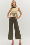 Olive High Rise Wide Leg Pants