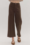 Brown Scallop Trim Pants
