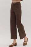 Brown Scallop Trim Pants