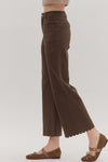 Brown Scallop Trim Pants