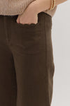 Brown Scallop Trim Pants