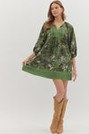 Olive Botanical Dress