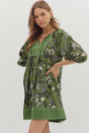 Olive Botanical Dress