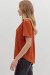 Entro Rust V-Neck Top