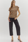 Leopard Cap Sleeve Top