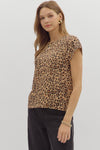 Leopard Cap Sleeve Top