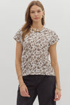 Cream Leopard Cap Sleeve Top