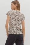 Cream Leopard Cap Sleeve Top