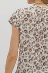 Cream Leopard Cap Sleeve Top
