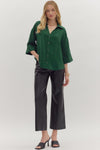 Hunter Green Button Up Top
