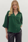 Hunter Green Button Up Top