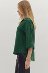 Hunter Green Button Up Top