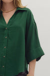 Hunter Green Button Up Top