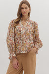 Brown Paisley Top
