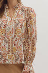 Brown Paisley Top