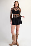 Black Sheer Lace Top