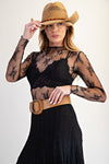 Black Sheer Lace Top