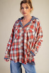 Navy & Red Plaid Shacket