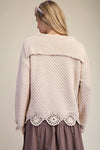 Lt Khaki Laced Up Front Sweater