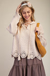 Lt Khaki Laced Up Front Sweater