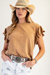 Camel Wing Sleeve Mineral Washed Top