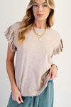 Mushroom Wing Sleeve Mineral Washed Top