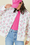 Floral Oversized Quilted Bomber Jacket